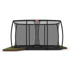 Trampolin BERG Ultim Champion FlatGround 410 Grau Airflow PRO + Safety Net DLX XL 32.31.94.31