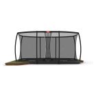 Trampolin BERG Ultim Elite FlatGround 500 Grau Airflow PRO + Safety Net DLX XL 32.41.95.31